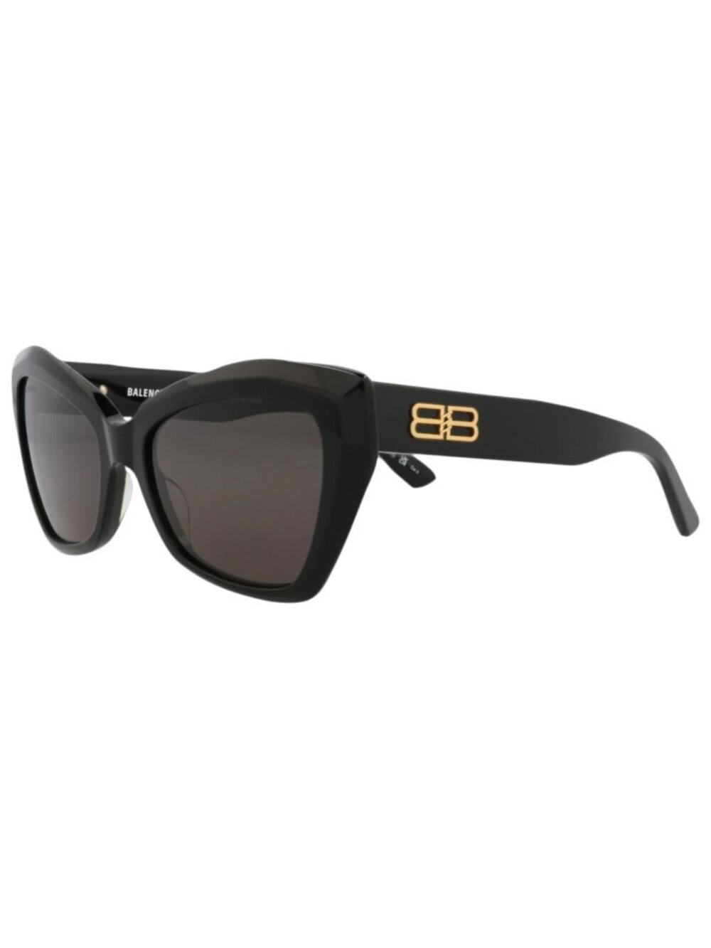 New Balenciaga Women's Sunglasses Cat Eye Recycled Acetate Frame Black Black